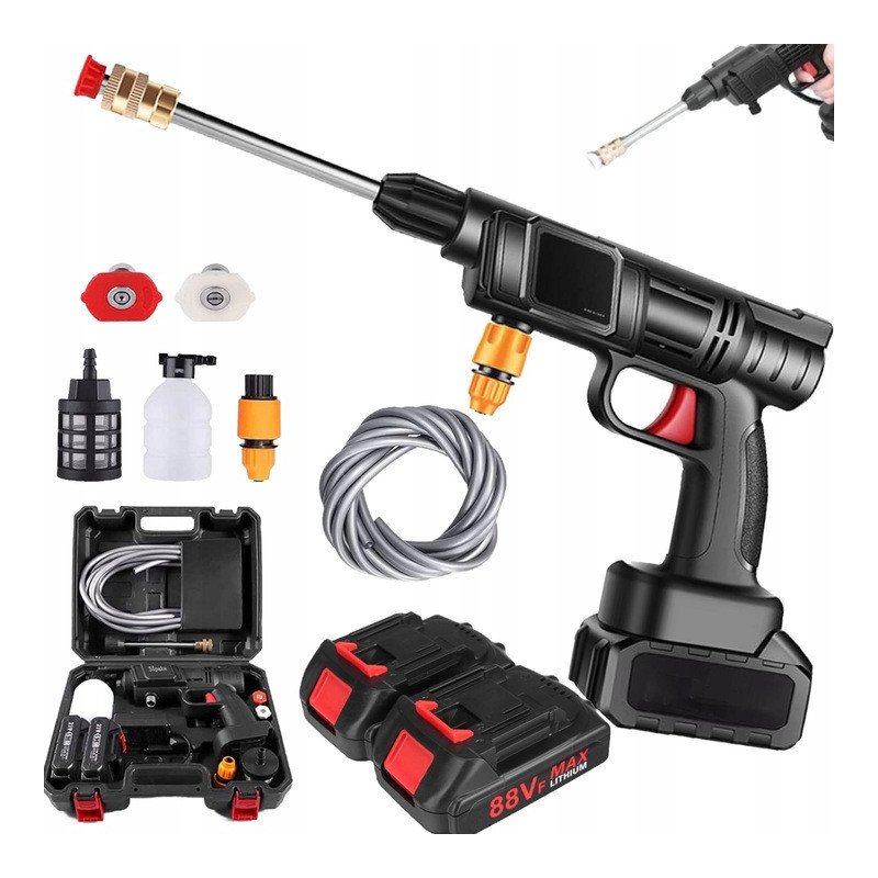 Akumuliatorinis aukšto slėgio plovimo įrenginys Airo su kompresoriumi