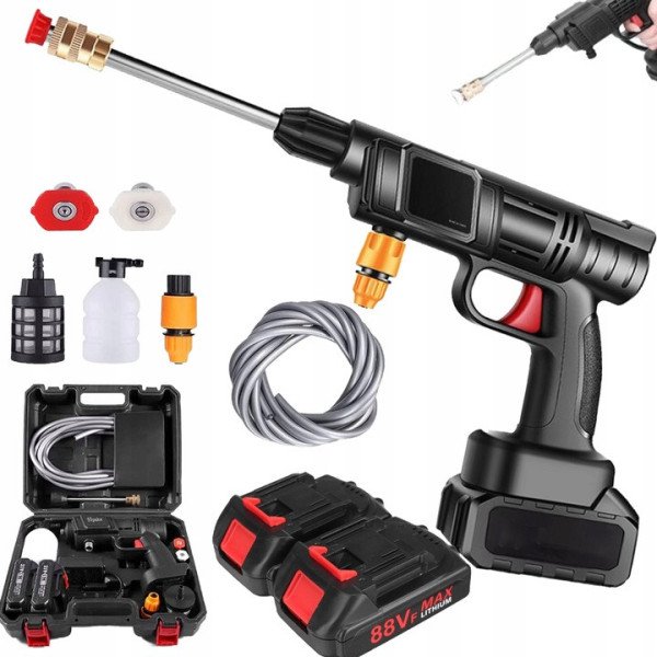 Akumuliatorinis aukšto slėgio plovimo įrenginys Airo su kompresoriumi